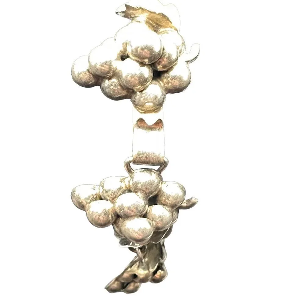 Sterling silver 925 Grapes Brooch and matching bracelet vintage 40s Mexico stamp